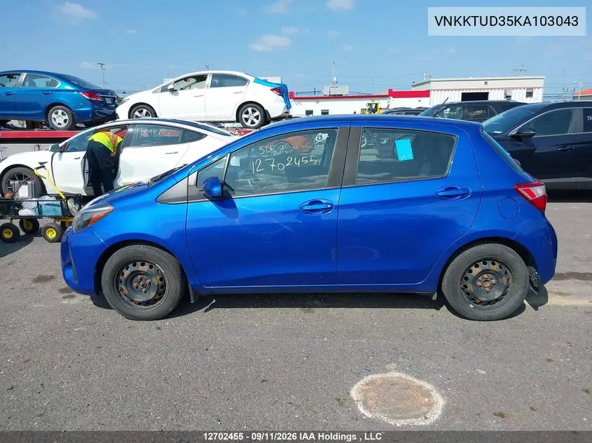 2019 TOYOTA YARIS VIN VNKKTUD35KA103043 — фото 13