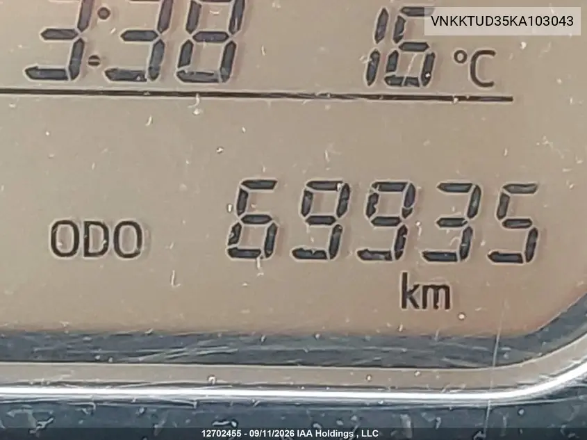 2019 TOYOTA YARIS VIN VNKKTUD35KA103043 — фото 14