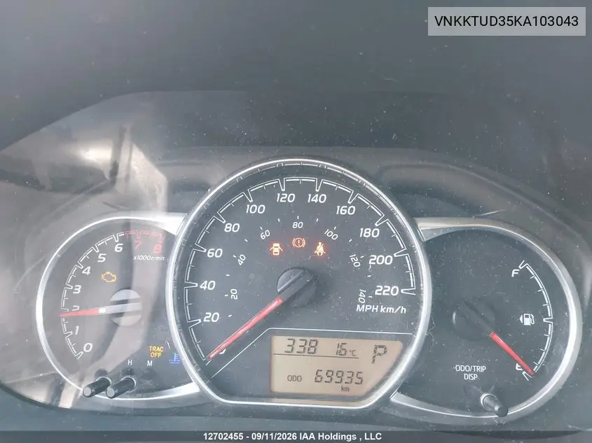2019 TOYOTA YARIS VIN VNKKTUD35KA103043 — фото 7