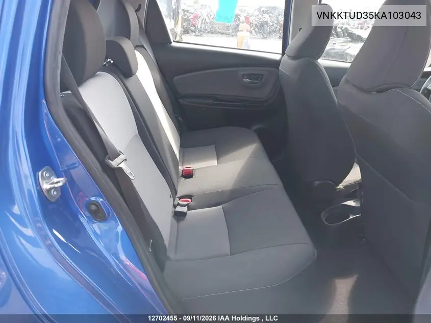 2019 TOYOTA YARIS VIN VNKKTUD35KA103043 — фото 8