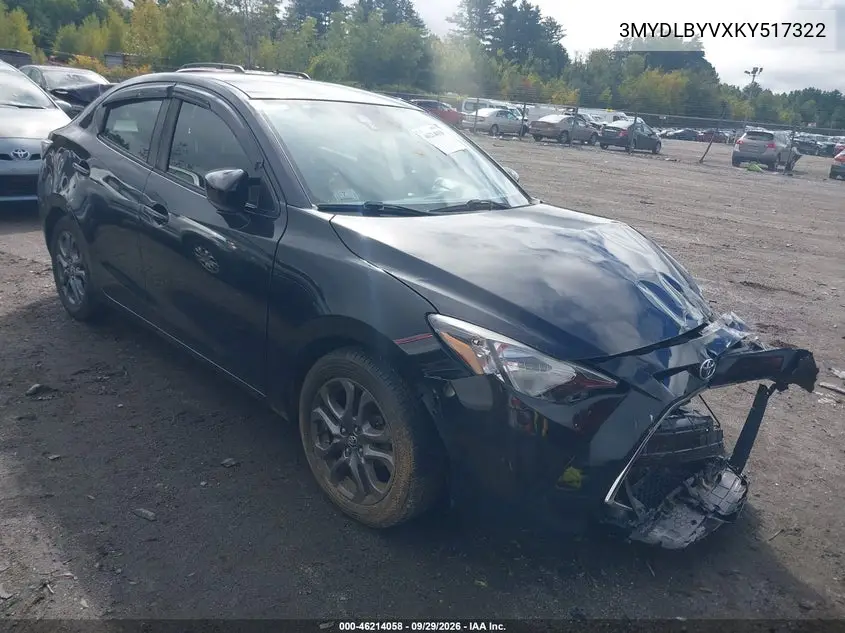 TOYOTA YARIS 2019, VIN 3MYDLBYVXKY517322