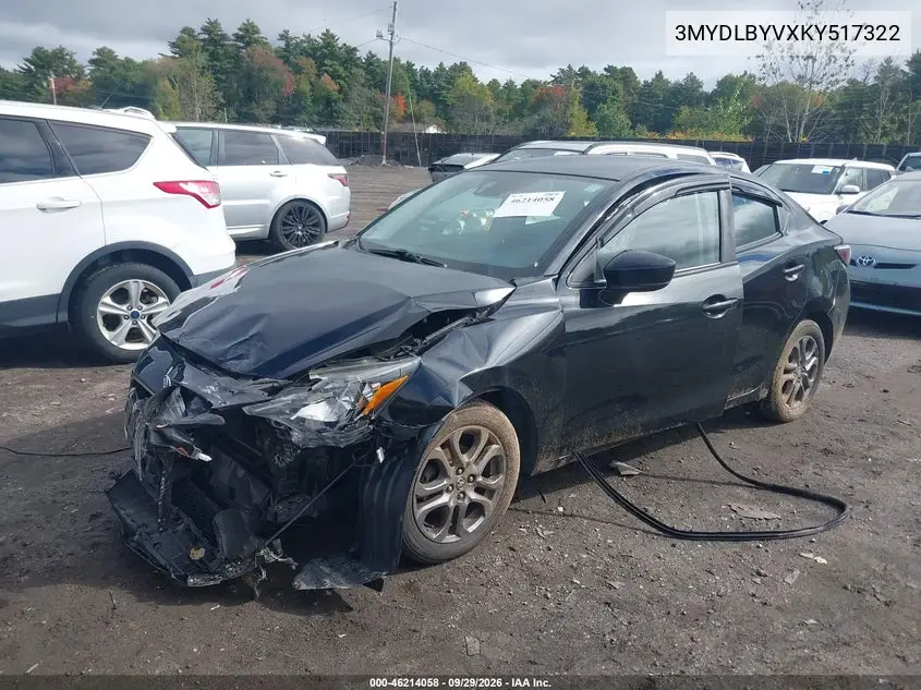 2019 TOYOTA YARIS VIN 3MYDLBYVXKY517322 — фото 2