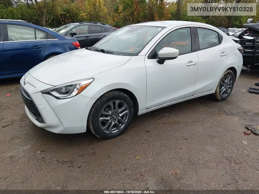 2019 TOYOTA YARIS VIN 3MYDLBYV9KY510328 — фото 2