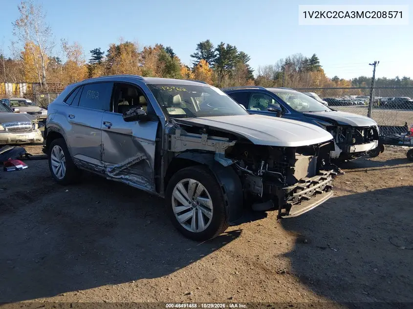 VOLKSWAGEN ATLAS CROSS SPORT 2021, VIN 1V2KC2CA3MC208571