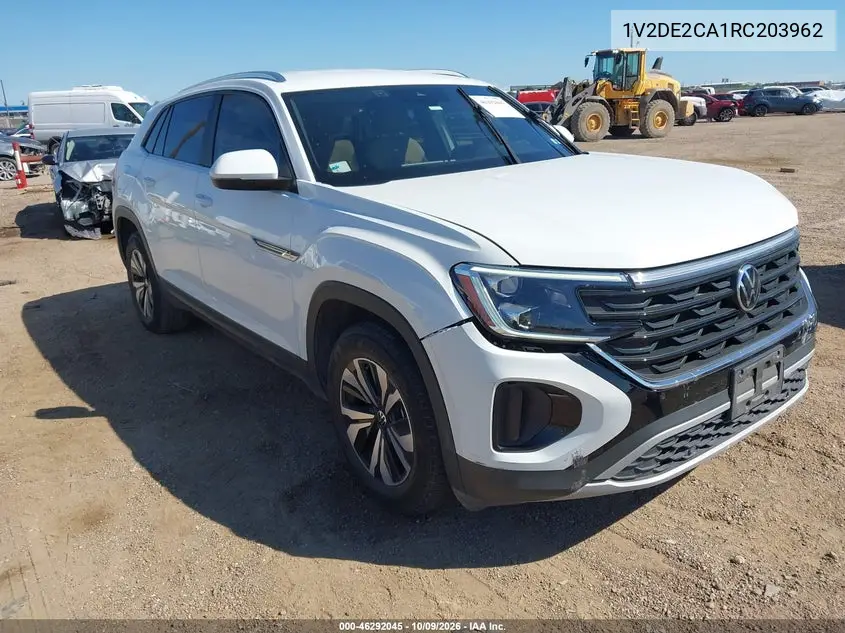 VOLKSWAGEN ATLAS CROSS SPORT 2024, VIN 1V2DE2CA1RC203962
