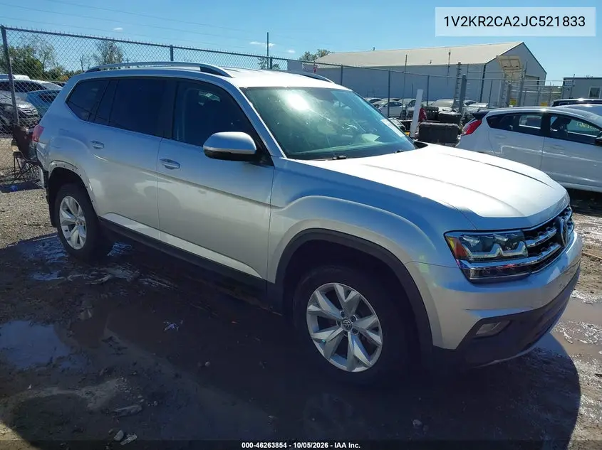 VOLKSWAGEN ATLAS 2018, VIN 1V2KR2CA2JC521833