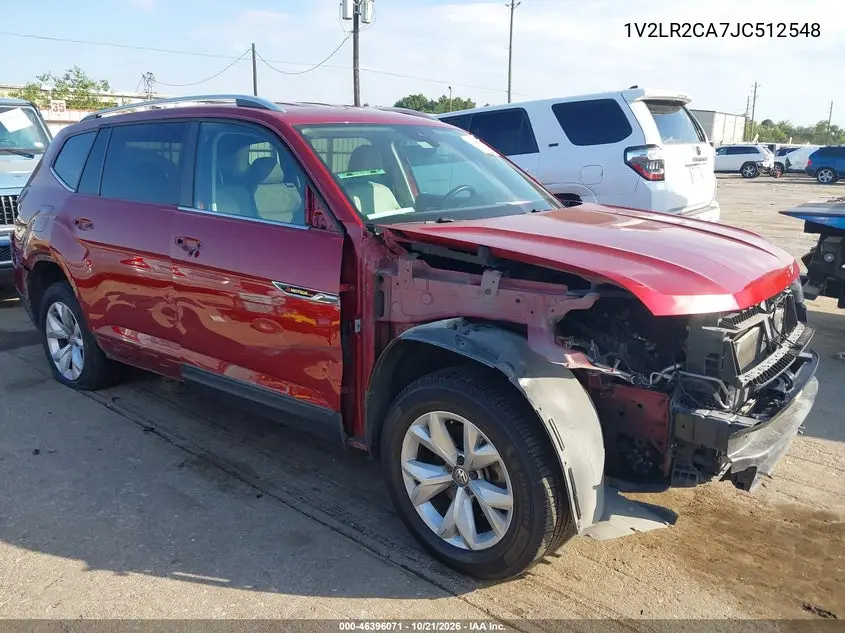 VOLKSWAGEN ATLAS 2018, VIN 1V2LR2CA7JC512548