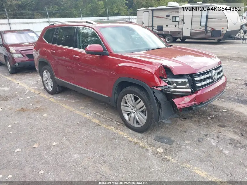 VOLKSWAGEN ATLAS 2019, VIN 1V2NR2CA4KC544352