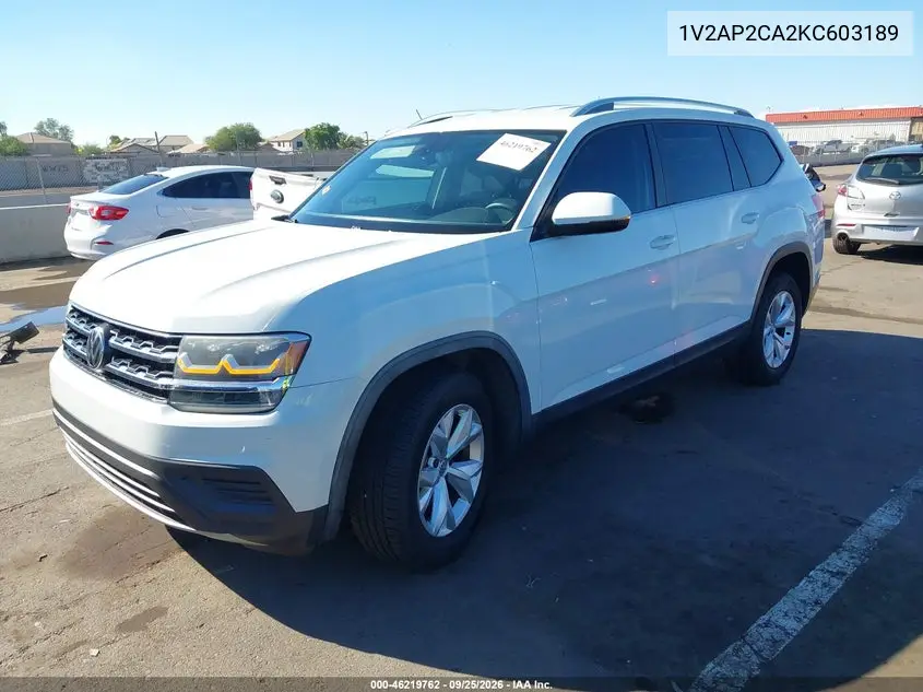 2019 VOLKSWAGEN ATLAS VIN 1V2AP2CA2KC603189 — фото 2