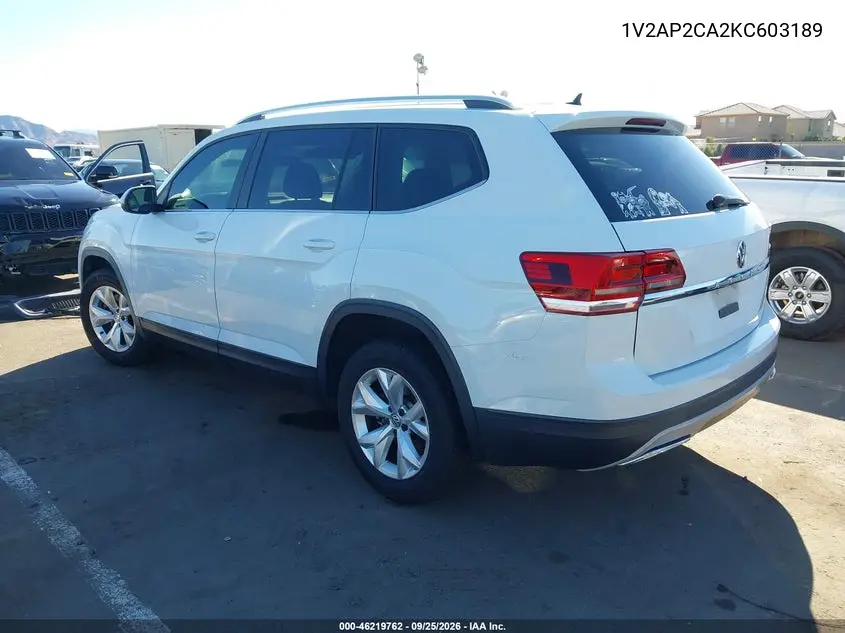 2019 VOLKSWAGEN ATLAS VIN 1V2AP2CA2KC603189 — фото 3