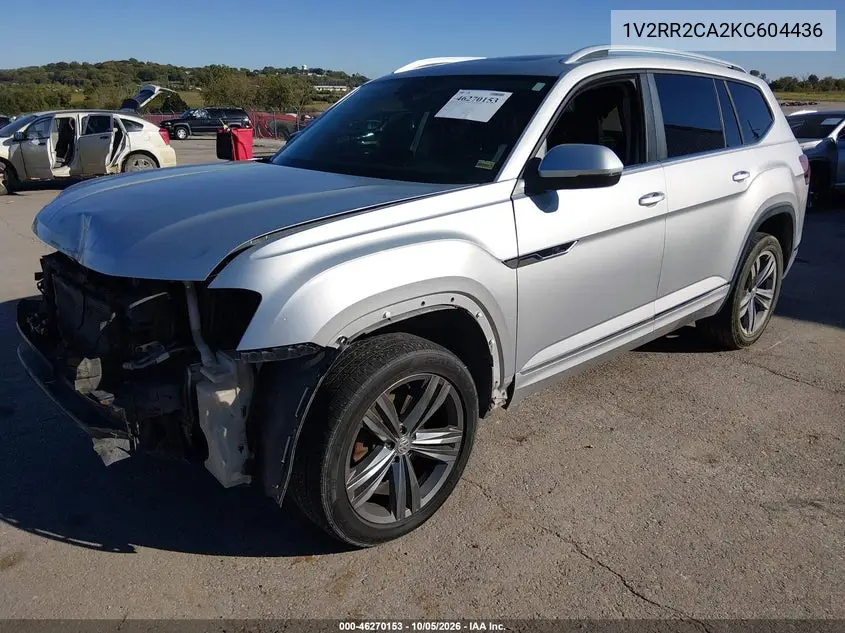 2019 VOLKSWAGEN ATLAS VIN 1V2RR2CA2KC604436 — фото 2