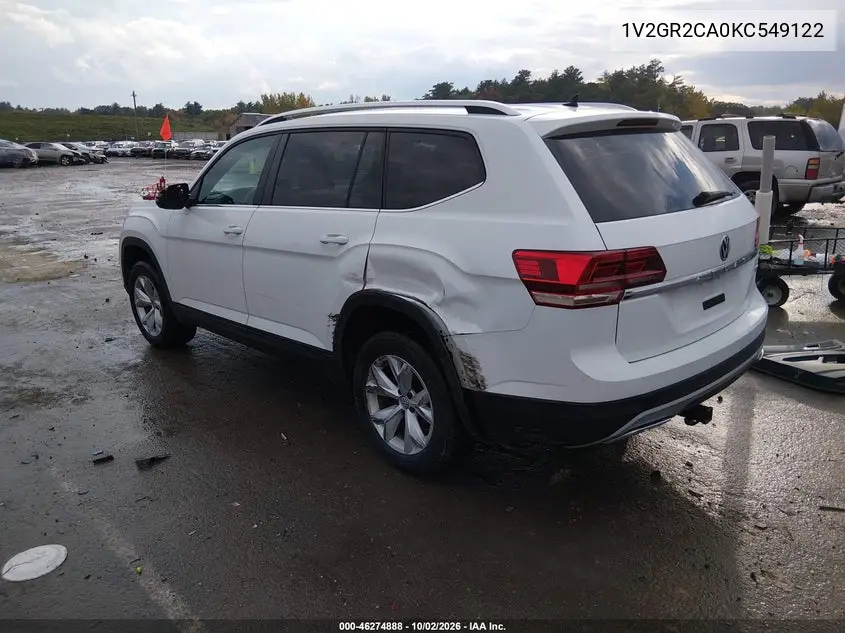 2019 VOLKSWAGEN ATLAS VIN 1V2GR2CA0KC549122 — фото 3