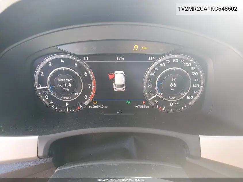 2019 VOLKSWAGEN ATLAS VIN 1V2MR2CA1KC548502 — фото 7