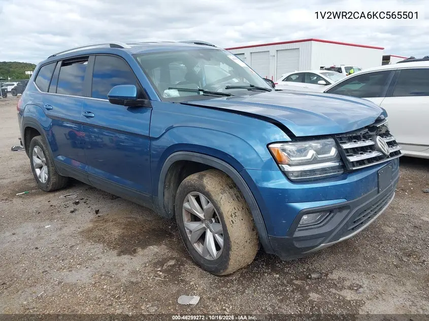 VOLKSWAGEN ATLAS 2019, VIN 1V2WR2CA6KC565501