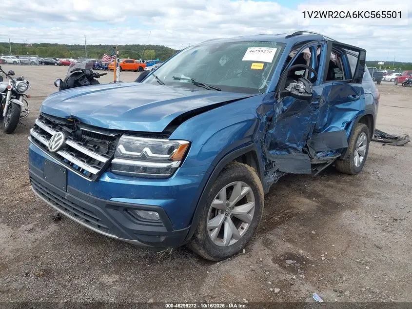 2019 VOLKSWAGEN ATLAS VIN 1V2WR2CA6KC565501 — фото 2