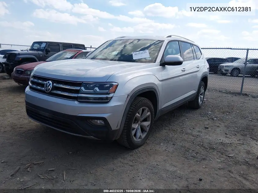 2019 VOLKSWAGEN ATLAS VIN 1V2DP2CAXKC612381 — фото 2