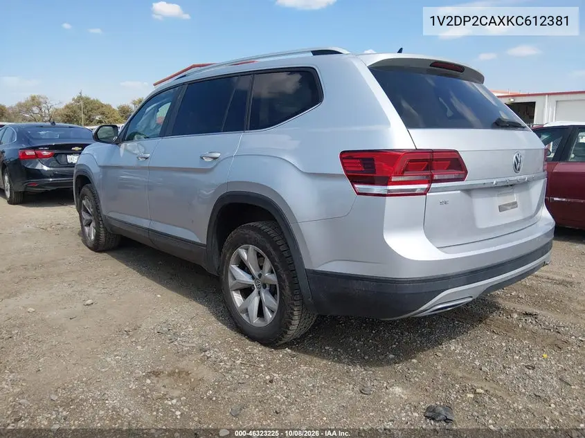 2019 VOLKSWAGEN ATLAS VIN 1V2DP2CAXKC612381 — фото 3