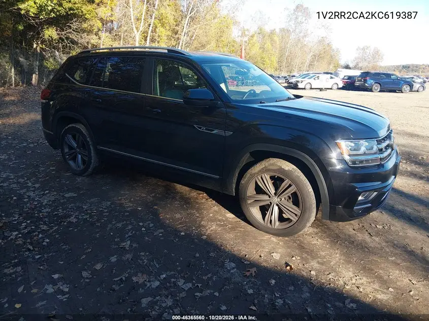VOLKSWAGEN ATLAS 2019, VIN 1V2RR2CA2KC619387
