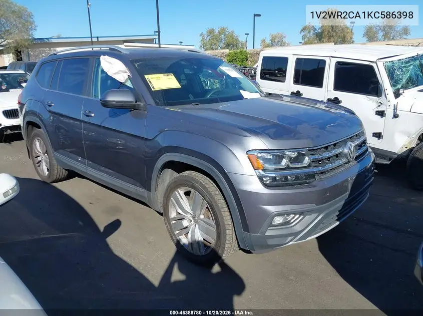 VOLKSWAGEN ATLAS 2019, VIN 1V2WR2CA1KC586398