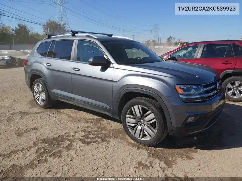 VOLKSWAGEN ATLAS 2019, VIN 1V2UR2CA2KC539923