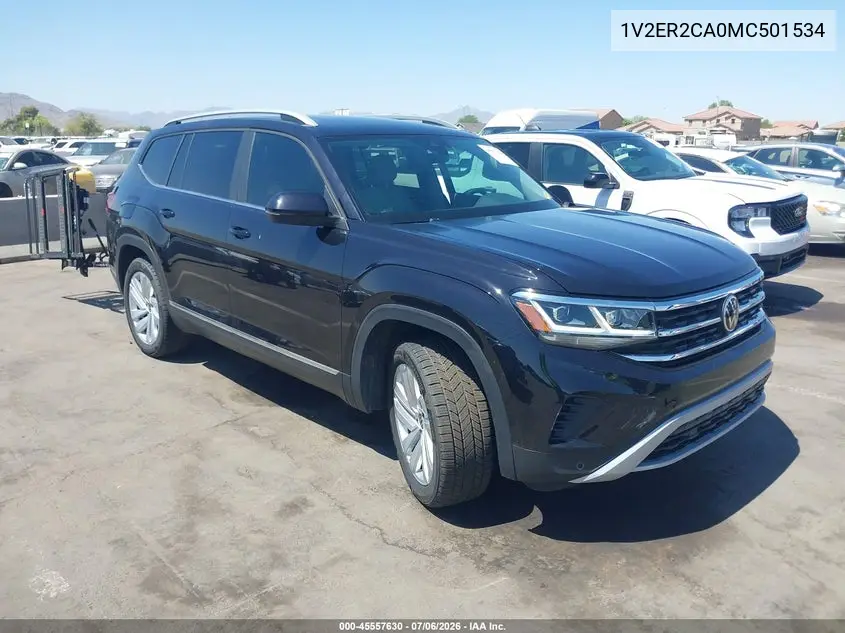 VOLKSWAGEN ATLAS 2021, VIN 1V2ER2CA0MC501534