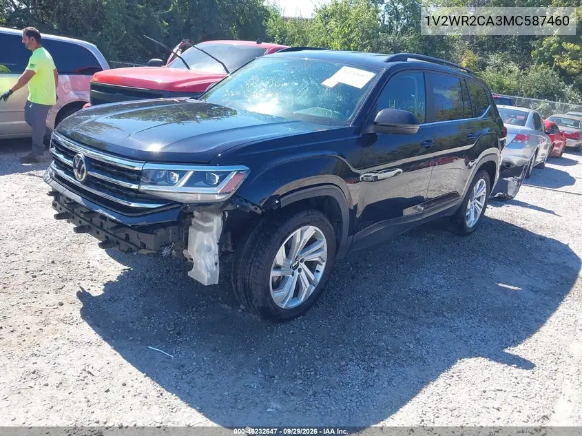 2021 VOLKSWAGEN ATLAS VIN 1V2WR2CA3MC587460 — фото 2