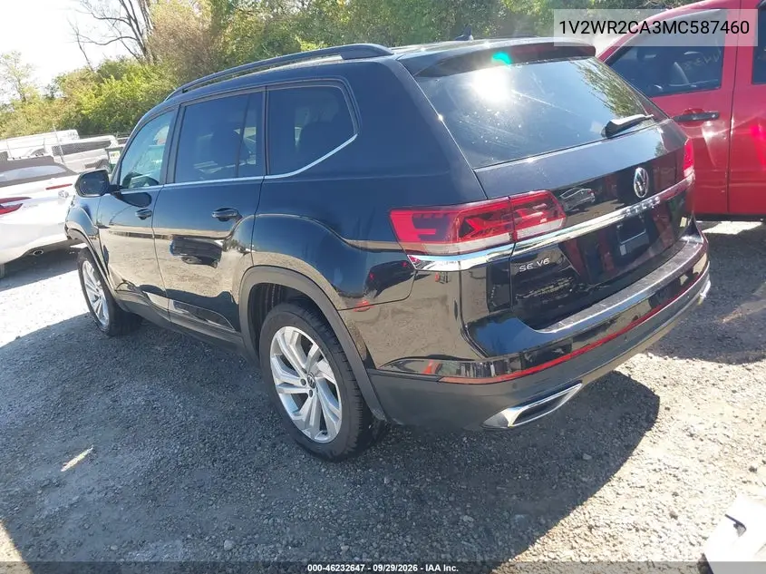 2021 VOLKSWAGEN ATLAS VIN 1V2WR2CA3MC587460 — фото 3