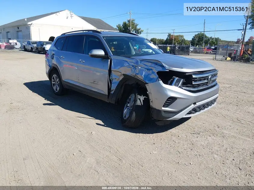 VOLKSWAGEN ATLAS 2021, VIN 1V2GP2CA1MC515361