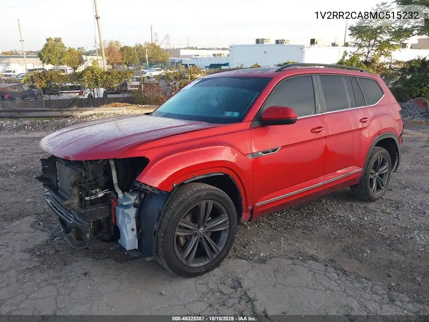 2021 VOLKSWAGEN ATLAS VIN 1V2RR2CA8MC515232 — фото 2