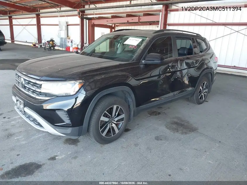 2021 VOLKSWAGEN ATLAS VIN 1V2DP2CA3MC511394 — фото 2