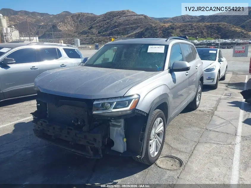 2022 VOLKSWAGEN ATLAS VIN 1V2JR2CA2NC554221 — фото 2