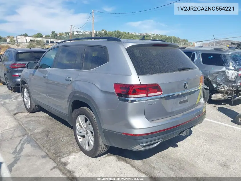 2022 VOLKSWAGEN ATLAS VIN 1V2JR2CA2NC554221 — фото 3