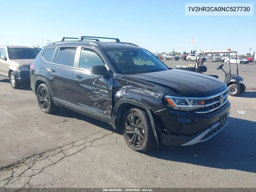 VOLKSWAGEN ATLAS 2022, VIN 1V2HR2CA0NC527730