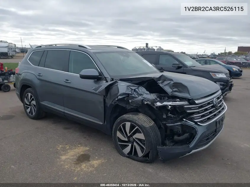 VOLKSWAGEN ATLAS 2024, VIN 1V2BR2CA3RC526115