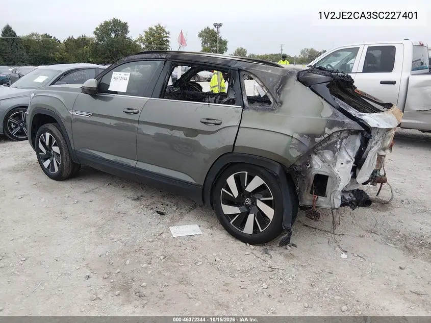 2025 VOLKSWAGEN ATLAS VIN 1V2JE2CA3SC227401 — фото 3