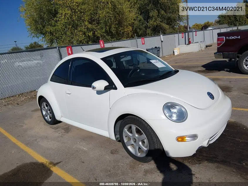 VOLKSWAGEN BEETLE 2004, VIN 3VWCD21C34M402021