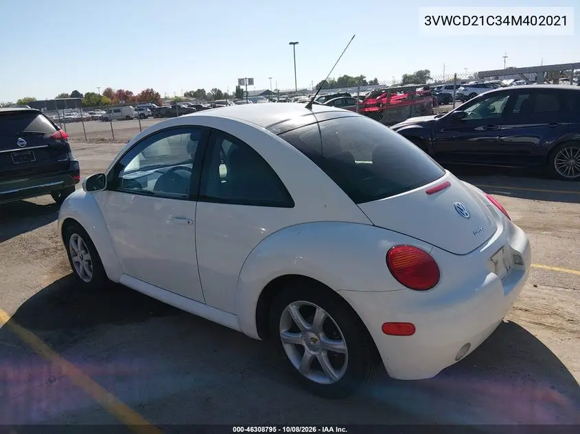 2004 VOLKSWAGEN BEETLE VIN 3VWCD21C34M402021 — фото 3