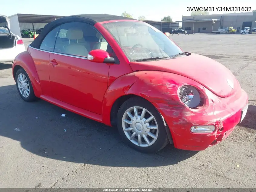 VOLKSWAGEN BEETLE 2004, VIN 3VWCM31Y34M331632