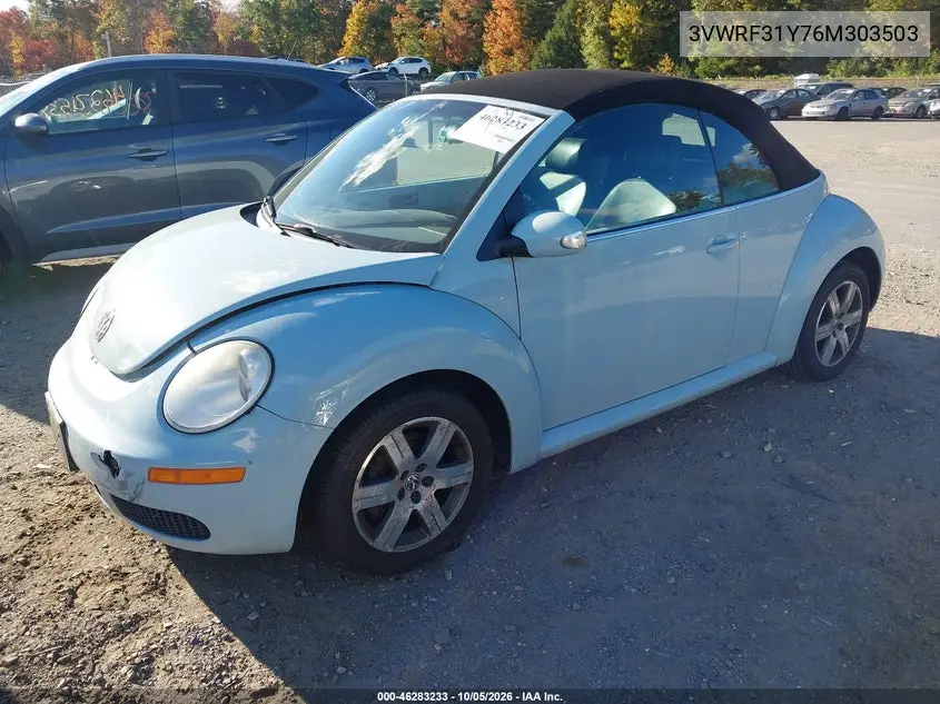 2006 VOLKSWAGEN BEETLE VIN 3VWRF31Y76M303503 — фото 2