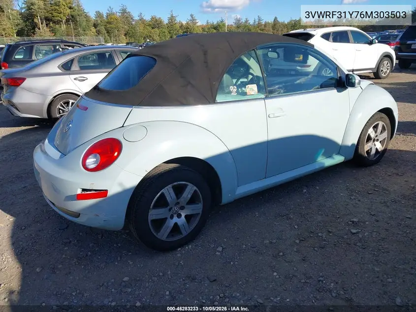 2006 VOLKSWAGEN BEETLE VIN 3VWRF31Y76M303503 — фото 4
