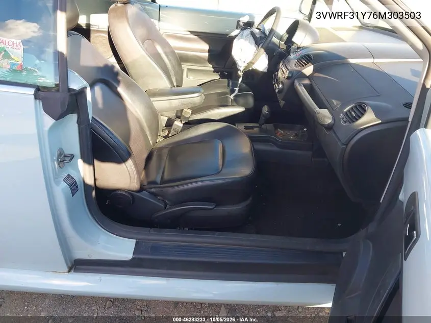 2006 VOLKSWAGEN BEETLE VIN 3VWRF31Y76M303503 — фото 5