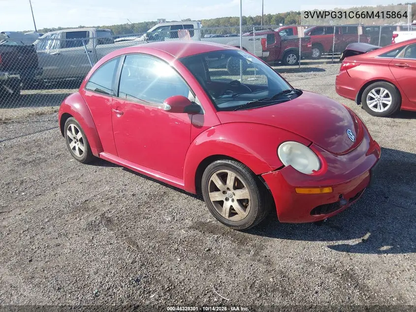 VOLKSWAGEN BEETLE 2006, VIN 3VWPG31C66M415864
