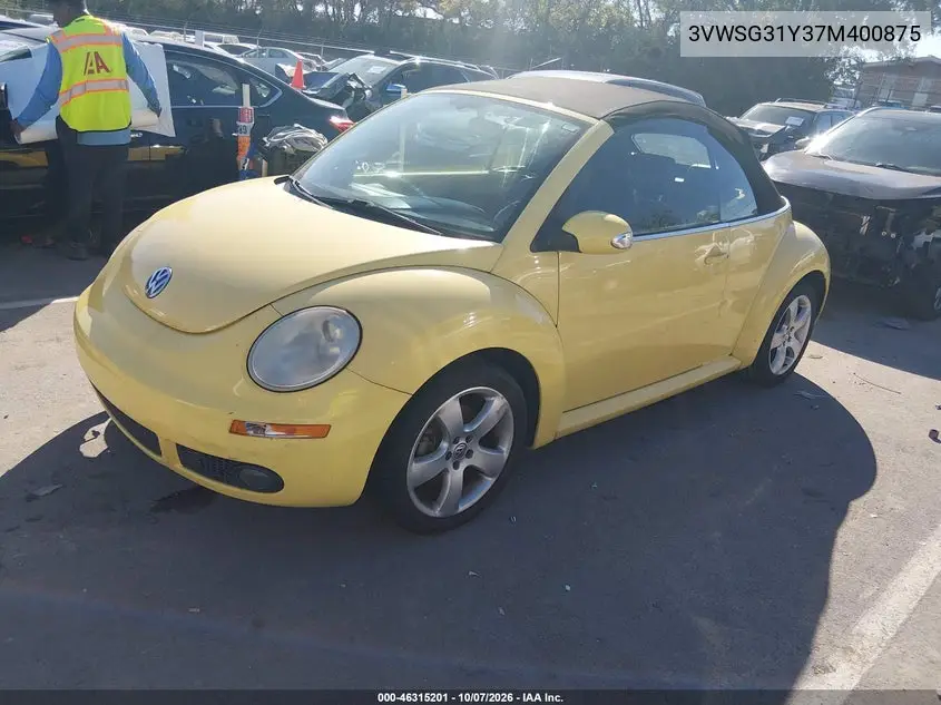 2007 VOLKSWAGEN BEETLE VIN 3VWSG31Y37M400875 — фото 2