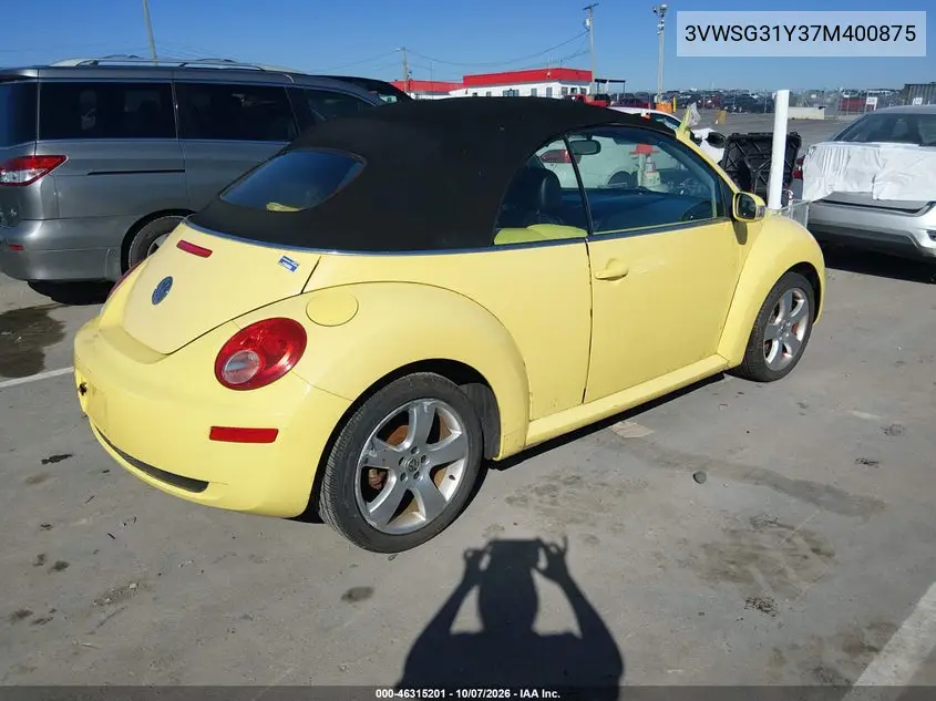 2007 VOLKSWAGEN BEETLE VIN 3VWSG31Y37M400875 — фото 4