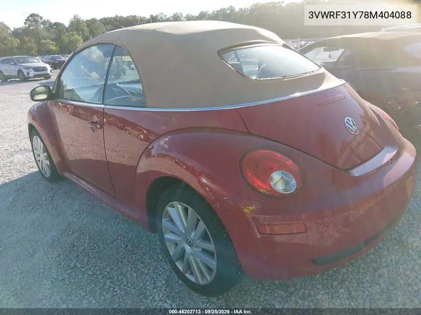 2008 VOLKSWAGEN BEETLE VIN 3VWRF31Y78M404088 — фото 3