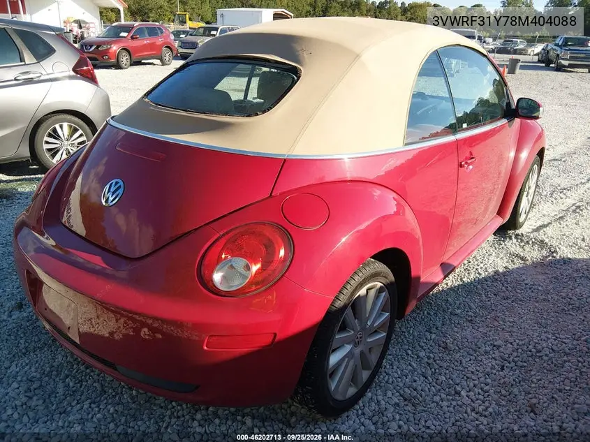 2008 VOLKSWAGEN BEETLE VIN 3VWRF31Y78M404088 — фото 4