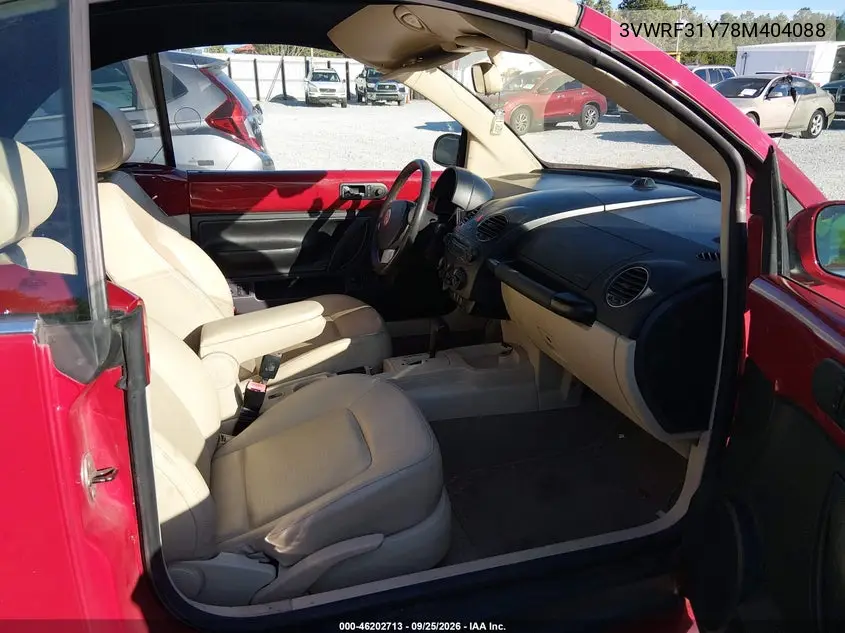 2008 VOLKSWAGEN BEETLE VIN 3VWRF31Y78M404088 — фото 5
