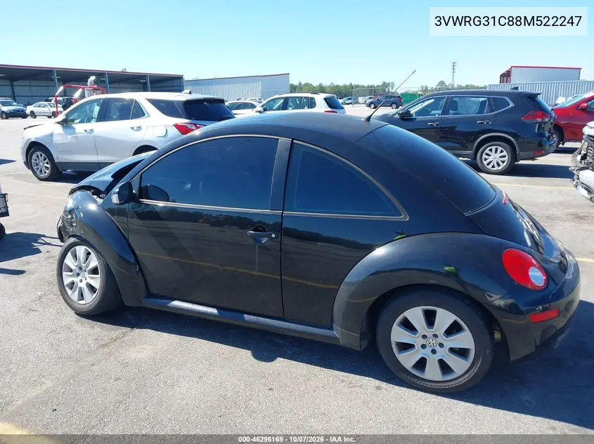 2008 VOLKSWAGEN BEETLE VIN 3VWRG31C88M522247 — фото 3