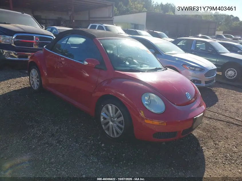 VOLKSWAGEN BEETLE 2009, VIN 3VWRF31Y79M403461