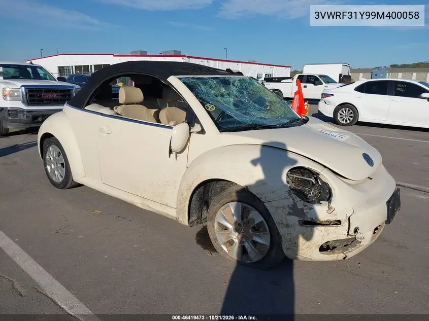 VOLKSWAGEN BEETLE 2009, VIN 3VWRF31Y99M400058